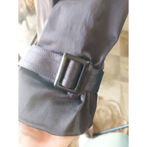 Joan Rivers Classics Collection Eggplant Brown Belted Trench Coat Sz L - Picture 5 of 9